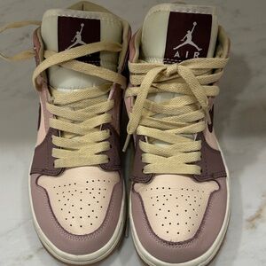 Jordan Women's Sneakers in Pink and Cream